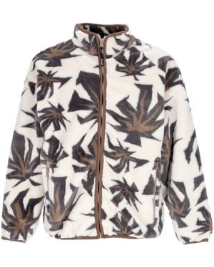 Huf Lowell Teddy Bear Jacquard Sherpa Zip - Natural