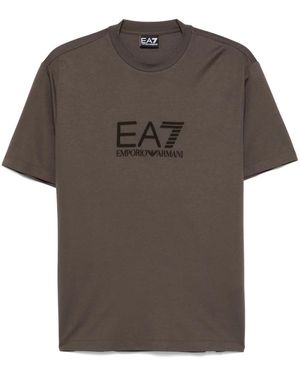 EA7 T-Shirt Mit Geflocktem Logo - Grau