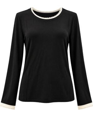 ELEH Knit Knit Mesh Double Cuff Cream - Black