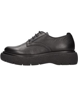 Carmens Leather Lace-Up Flats - Black