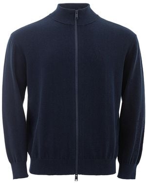 ARMANI EXCHANGE Pull En Coton Avec Fermeture Eclair - Bleu