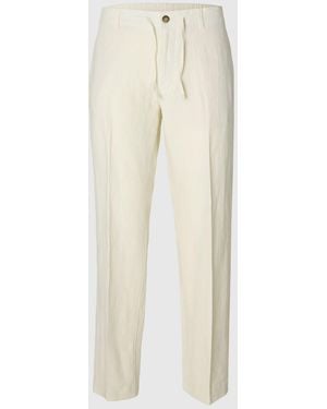 SELECTED Pants Leroy Linen - White