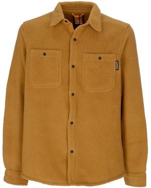 Timberland Long Sleeve Shirt Fleece Overshirt - Brown