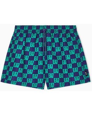 EA7 Swimsuit With Print - Blue