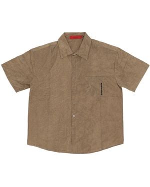 Acupuncture Shirt Sleeve Short Acu Shirt - Braun
