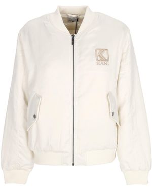 Karlkani Bomber Jacket W Og Satin Bomber Jacket - Natural