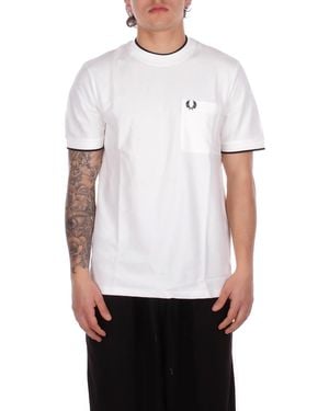 Fred Perry T-Shirt M2395 129 Fp Pocket Detail Pique T-Shirt - White