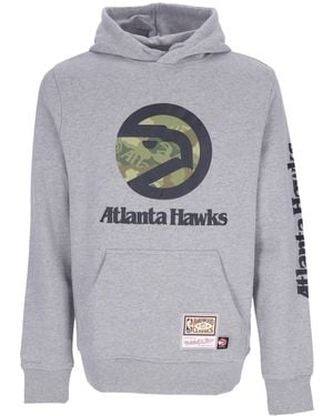 Mitchell &amp; Ness Sudadera Con Capucha Para Hombre Nba Ghost Camo Hoodie Hardwood Classics Atlhaw - Gris