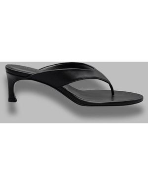 ROTATE BIRGER CHRISTENSEN Kitten Heel Leather Mule - Gray