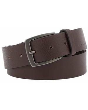 Piquadro Cinturon Cuero Marron Ajustable Hombre Cuadrado - Marrón