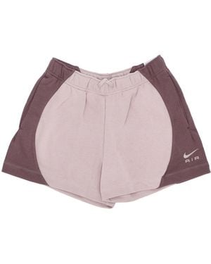 Nike Short Sweatpants Tracksuit Sportswear Air Mid-Rise Fleece Short - Purple