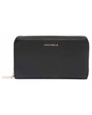 Coccinelle Portfolio Metallic Weiche Frau Leder Schwarz