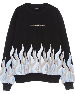 IHS Camiseta De Hombre Crewneck Nueva Camiseta De Flames Negro