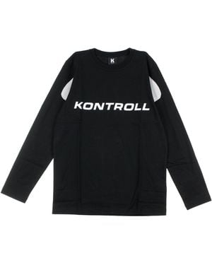 Kappa Kontroll Tee Herren Langarm T-Shirt/S Omini Schwarz/Grau Silber