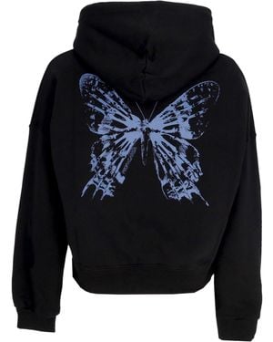 Propaganda Mantilla Corta De Mujeres W Butterfly Croptop Hoodie Negro - Azul