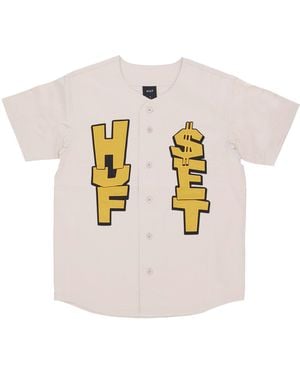 Huf Team Baseball Jersey Button Jacket - Pink