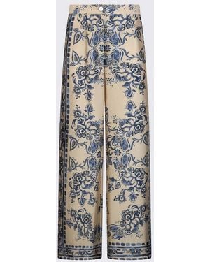 Liu Jo Pants With Scarf Print - White
