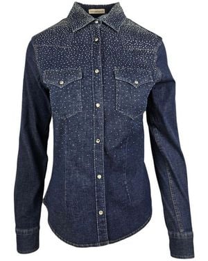 Camicettasnob Camisas Media Denim - Azul