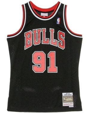 Mitchell &amp; Ness Basketball Tank Top Nba Swingman Jersey No 91 Dennis Rodman 1997-98 Chibul Alternate - Black