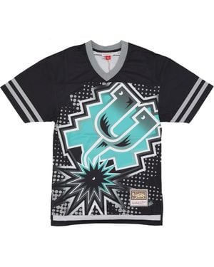 Mitchell &amp; Ness Veste De Football Americain Homme Nba Big Face 7.0 Fashion Jersey Saaspu Noir