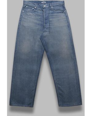 AURALEE Selvedge Apagado Luz Ancho Denim - Azul