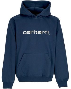 Carhartt Logo Hoodie Squid/Salt - Blau