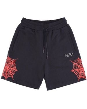Phobia Tracksuit Shorts Cobweb Print Shorts - Blue