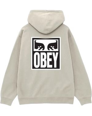 Obey Phenol Eyes Icon Hood Fleece - Gray