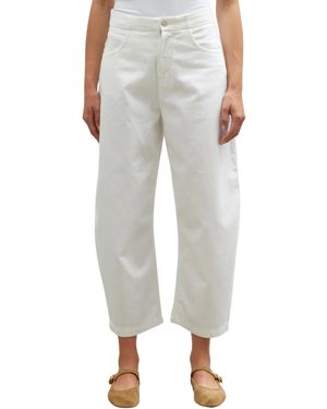 People Jeans Barrel Crop Milk - Gray