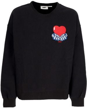 Obey W Heart Crew Fleece Digital Schwarz