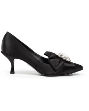 Dolce & Gabbana Bow Pumps Satin Cr1176Aw428 Viscose - Black