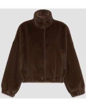 Max Mara Chaleco Corto En Ecopelliccia Mujer Marron - Marrón