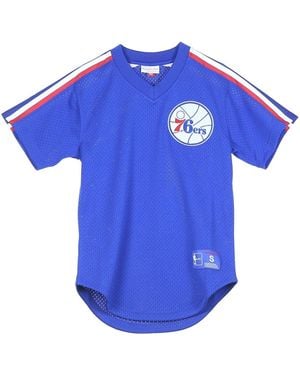 Mitchell &amp; Ness Maillot Nba Winning Team Mesh A Col En V Pour Hommes Phi76E - Bleu