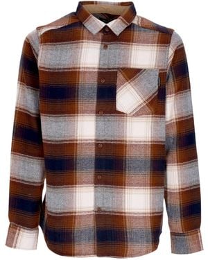 Iriedaily Young Fella Shirt Chemise A Manches Longues Pour Hommes Bleu Marine/Marron