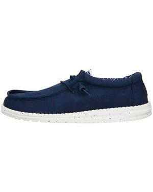 HEYDUDE Wally Stretch Canvas Uom Shoes - Blue