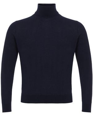 Colombo Blue Navy Cashmere Turtle Neck Sweater