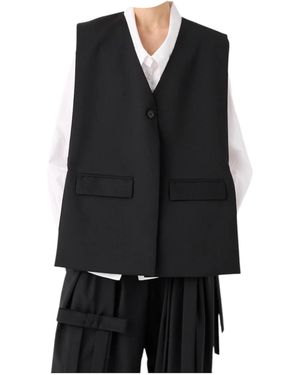 MEIMEIJ Oversize Vest With Bows - Black