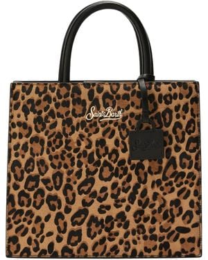 Mc2 Saint Barth Einkaufstasche Midi Leo Geburstet Frau Leder 18 - Braun