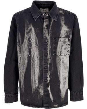 Arte' Shirt Long Sleeve Denim Shirt - Black