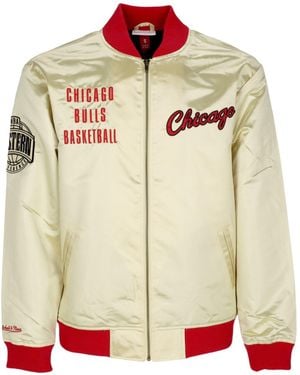 Mitchell & Ness Bomber Jacket Nba Team Og 2.0 Lightweight Satin Jacket Vintage Logo Chibul - Green
