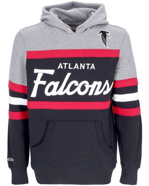 Mitchell &amp; Ness Sudadera Con Capucha Para Hombre Nfl Headcoach Sudadera Con Capucha Atlfal Negro - Gris