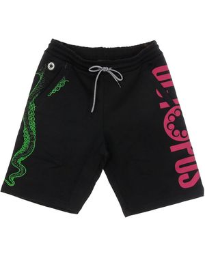 Octopus Tracksuit Shorts Logo Sweatshorts - Black