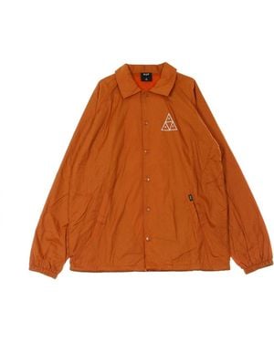 Huf Coach Jacket Essentials Tt Coaches Jacket - Brown
