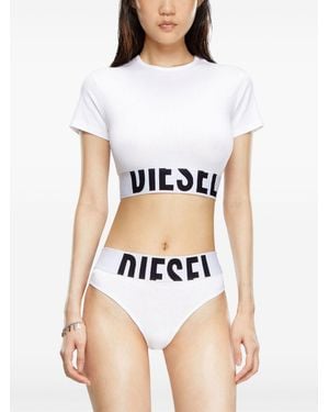 DIESEL Camiseta Band Logo Mujer Blanco