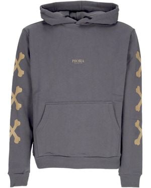 Phobia Cross Bones Hoodie Lightweight Hoodie - Gray