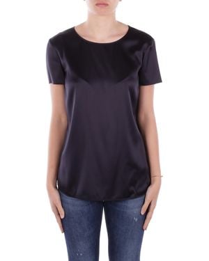 Max Mara Mujer Rubor Corto 006 Azul Satinado Seda Monoelastico Azul