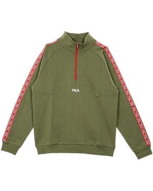 Fila Udell Lichtgewicht Herensweatshirt Met Col, Diep Korstmossengroen