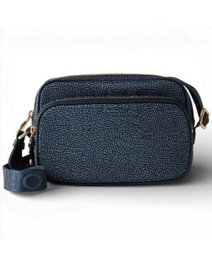 Borbonese Camera Case S Tas. Blauwe Lapis Op Gerecycleerde Stof