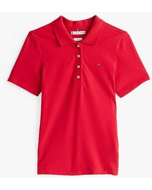 Tommy Hilfiger Polo 1985 Slim Pique Polo Ss - Red