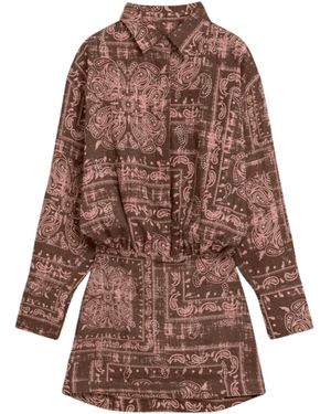 PAPER KID Dress Bandana Effect - Brown